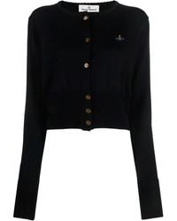 Vivienne Westwood - Bea Logo-Embroidered Cropped Cardigan - Lyst