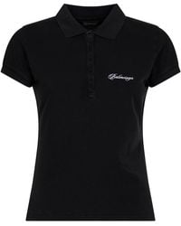 Balenciaga - Fitted Polo With Logo Embroidery - Lyst