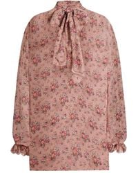 Dolce & Gabbana - Small Flower Bouquets-Print Chiffon Top - Lyst