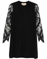 Valentino Garavani - Mini Dress With Lace Sleeves - Lyst