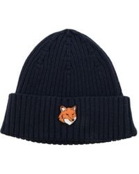 Maison Kitsuné - Fox Head Cotton Beanie - Lyst