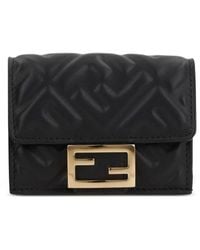 Fendi - Nappa Leather Baguette Micro Trifold Wallet - Lyst