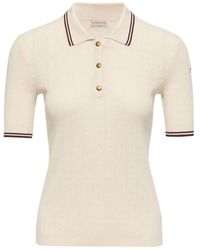 Moncler - Short Sleeve Knit Logo T-Shirt - Lyst
