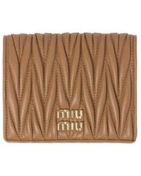 Miu Miu - Small Matelassã Nappa Leather Wallet With Snap Closure - Lyst