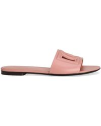 Dolce & Gabbana - Dg Logo Leather Sandal - Lyst