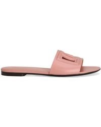 Dolce & Gabbana - Dg Logo Leather Sandal - Lyst
