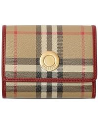 Burberry - Small Check Folding Wallet - Lyst