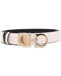 Ferragamo - Hammered Leather Reversible Gancini Belt Accessories - Lyst