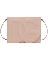 Dolce & Gabbana - Leather Shoulder Bag With Dg Logo - Lyst