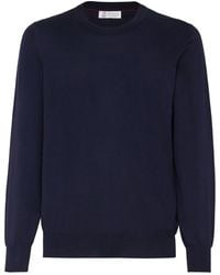 Brunello Cucinelli - Lightweight Cotton Crew Neck Sweater - Lyst