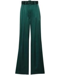 Zimmermann - Pantaloni in seta verde giada a gamba larga - Lyst