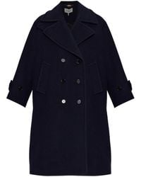 Chloé - Long Oversize Double-breasted Wool Coat - Lyst