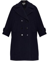Chloé - Oversized Double-breasted Long Coat In Wool - Lyst