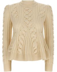 McQueen - 'Peplum Cable' Sweater - Lyst