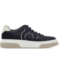 Ferragamo - Cassina Gan2 Leather Sneakers With Suede Details Shoes - Lyst