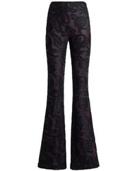 Etro - Flared Velvet Jacquard Pants With Paisley Foliage Pattern - Lyst