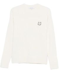 Maison Kitsuné - Fox Head Wool Ribbed Jumper - Lyst