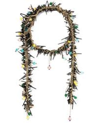 Dries Van Noten - Handmade Bead Embroidery Scarf Necklace With Glass Beads - Lyst