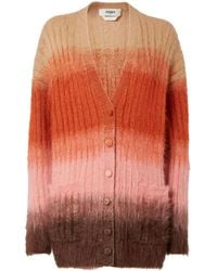 Fendi - Gradient Mohair And Wool Oversized Cardigan Clothing - Lyst