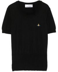 Vivienne Westwood - Bea Short Sleeve Top With Orb Embroidery - Lyst
