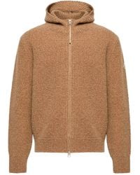 Moncler - Zip-up Hoodie In A Bouclé Wool Blend - Lyst