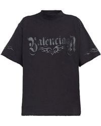 Balenciaga - Medium Fit Printed Logo T-Shirt Clothing - Lyst
