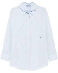 Prada - Poplin Shirt With Knot Detail - Lyst