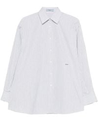 Prada - Double-Stripe Cotton Poplin Shirt - Lyst