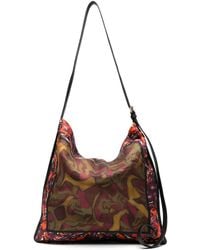Dries Van Noten - Large Shoulder Bag With Scarf Print - Lyst