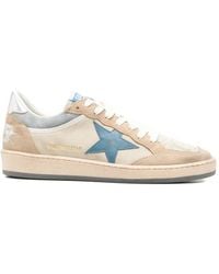 Golden Goose - Ball Star Two-Tone Suede Sneakers With Laminated Leather Star Shoes - Lyst