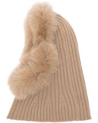 Yves Salomon - Ribbed Wool And Cashmere Balaclava With Fur Trim - Lyst