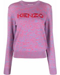 KENZO Purple Logo-embroidered Jumper
