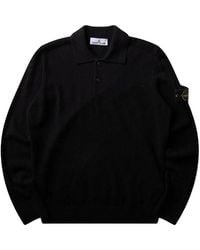 Stone Island - Polo Sweater With Buttons Relaxed Fit - Lyst