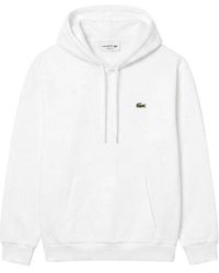 Lacoste - Felpa Con Cappuccio - Lyst