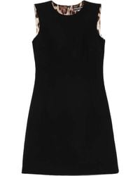 Dolce & Gabbana - Leopard-Print Lining Sleeveless Mini Dress - Lyst