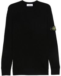 Stone Island - Crewneck Sweater With Ribbed Trims - Lyst