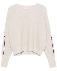 Roberto Collina - Crew-Neck Wool Ribbed Sweater With Embroidery - Lyst