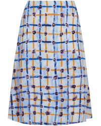 Marni - Graphic-print Silk Midi Skirt - Lyst