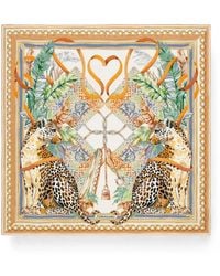 Ferragamo - Poised Leopards-Print Silk Scarf - Lyst