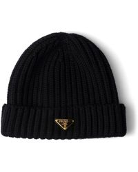 Prada - Logo Wool Beanie - Lyst