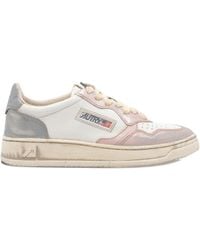 Autry - Medalist Low Sneakers Super Vintage In White Rose And Blackboard - Lyst