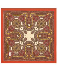 Saint Laurent - Square Silk Twill Scarf With Paisley Pattern - Lyst