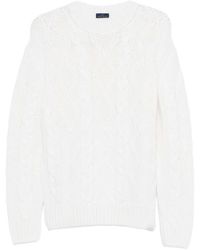 Paul & Shark - Cable Knit Crewneck Wool Sweater - Lyst