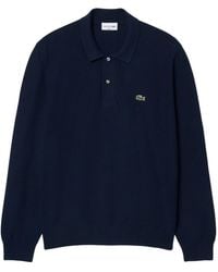 Lacoste - Regular Fit Knitted Long-sleeve Polo Shirt - Lyst