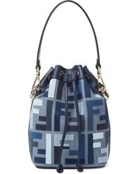 Fendi - Â€˜Mon Tresor Miniâ€ Bucket Bag With Drawstring Closure And All-Over Ff Motif - Lyst