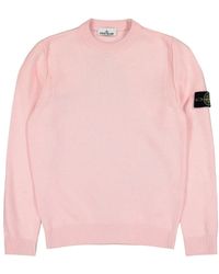 Stone Island - Crew Neck Sweater Regular Fit With Ribbed Finishes - Lyst