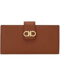 Ferragamo - Grained Leather Continental Wallet - Lyst