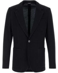 Dolce & Gabbana - Dark Wool Blend Blazer - Lyst