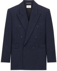 Saint Laurent - Wool Double-Breasted Jacket - Lyst