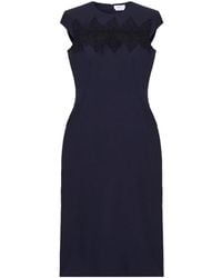 McQueen - Wool Tailored Pencil Dress With Lace Details - Lyst